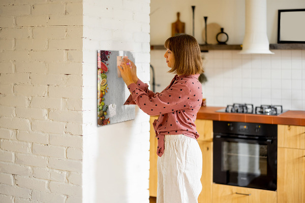 Memobord van glas met print inclusief neodymium magneten Creatieve fruitplank met foto's