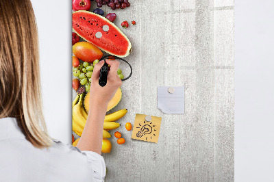 Memobord van glas met print inclusief neodymium magneten Creatieve fruitplank met foto's