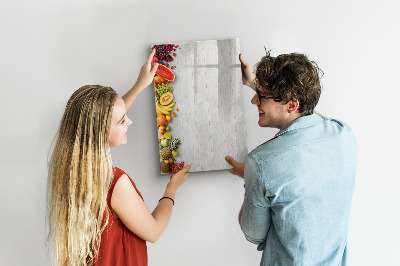 Memobord van glas met print inclusief neodymium magneten Creatieve fruitplank met foto's