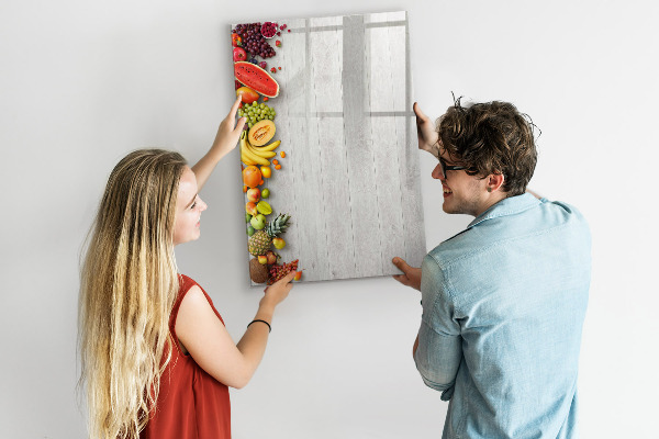 Memobord van glas met print inclusief neodymium magneten Creatieve fruitplank met foto's