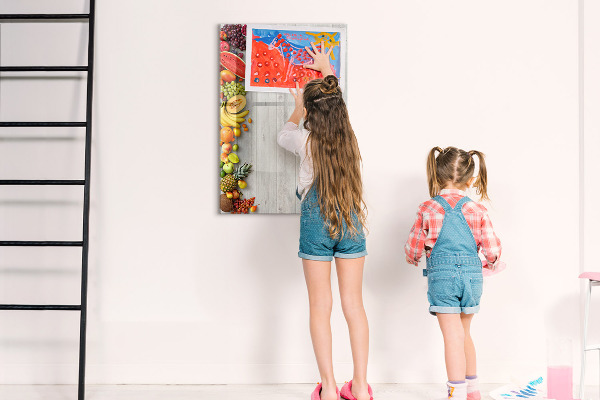 Memobord van glas met print inclusief neodymium magneten Creatieve fruitplank met foto's