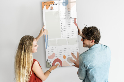 Memobord van glas met print inclusief neodymium magneten Dagplanner met ruimte voor foto's