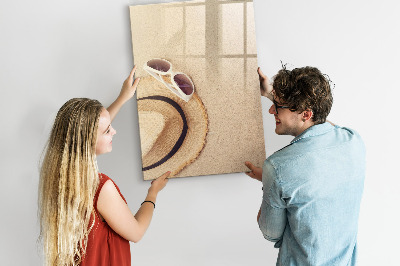 Decoratief glazen wandbord beschrijfbaar en magnetisch Zomerherinneringen aan het strand