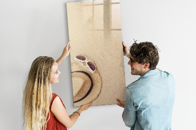 Decoratief glazen wandbord beschrijfbaar en magnetisch Zomerherinneringen aan het strand