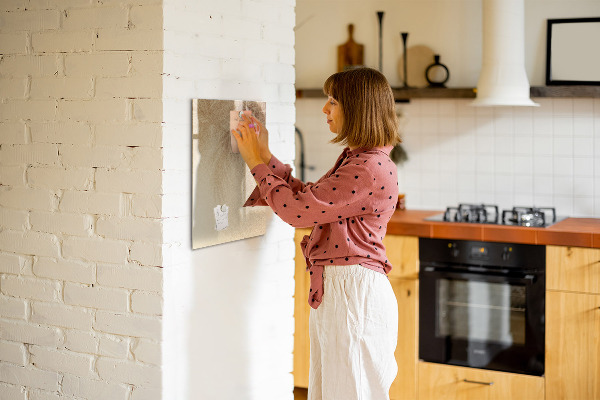 Memobord van glas met print inclusief neodymium magneten Bord voor foto's en notities