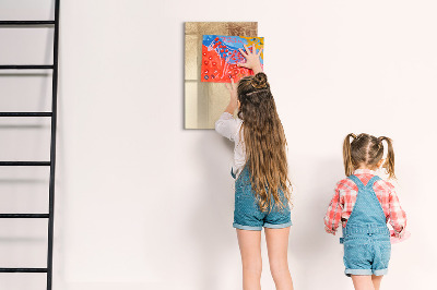 Memobord van glas met print inclusief neodymium magneten Bord voor foto's en notities