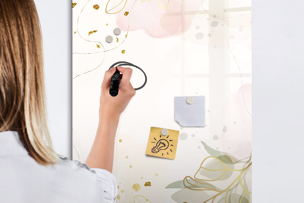 Decoratief glazen wandbord beschrijfbaar en magnetisch Creatief moodboard voor foto's en notities