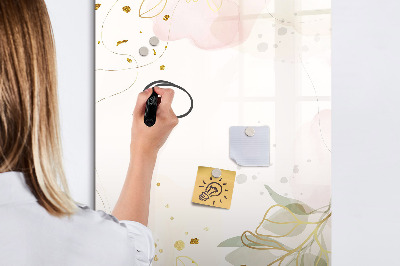 Decoratief glazen wandbord beschrijfbaar en magnetisch Creatief moodboard voor foto's en notities