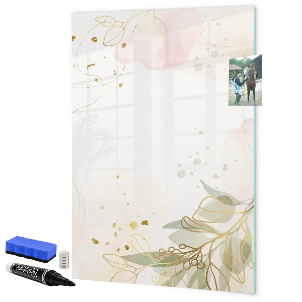 Decoratief glazen wandbord beschrijfbaar en magnetisch Creatief moodboard voor foto's en notities