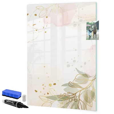 Decoratief glazen wandbord beschrijfbaar en magnetisch Creatief moodboard voor foto's en notities