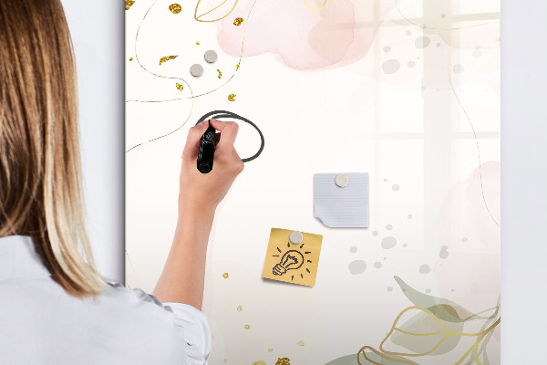 Decoratief glazen wandbord beschrijfbaar en magnetisch Creatief moodboard voor foto's en notities