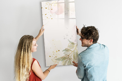 Decoratief glazen wandbord beschrijfbaar en magnetisch Creatief moodboard voor foto's en notities