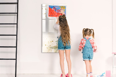 Decoratief glazen wandbord beschrijfbaar en magnetisch Creatief moodboard voor foto's en notities
