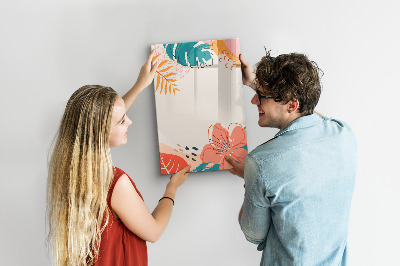 Decoratief glazen wandbord beschrijfbaar en magnetisch Een kleurrijk prikbord voor notities en foto's