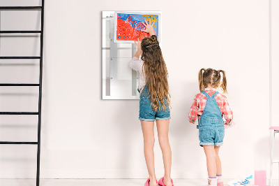 Decoratief glazen wandbord beschrijfbaar en magnetisch Weekplanning met ruimte voor foto's
