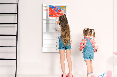 Memobord van glas met print inclusief neodymium magneten Maandelijkse schoonmaaklijst