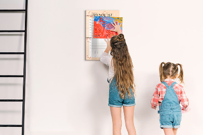 Memobord van glas met print inclusief neodymium magneten Takenlijst met ruimte voor foto's