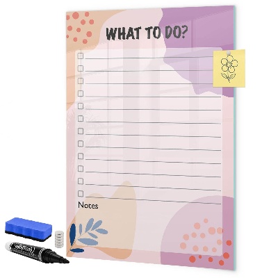 Memobord van glas met print inclusief neodymium magneten Agenda met ruimte voor foto's