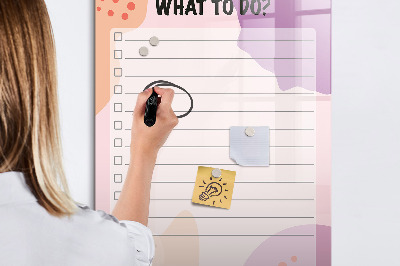 Memobord van glas met print inclusief neodymium magneten Agenda met ruimte voor foto's