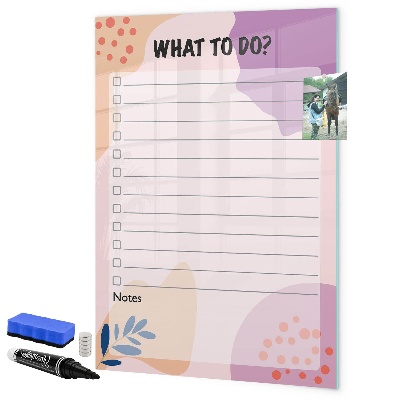 Memobord van glas met print inclusief neodymium magneten Agenda met ruimte voor foto's