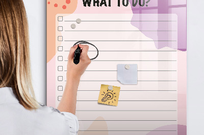 Memobord van glas met print inclusief neodymium magneten Agenda met ruimte voor foto's