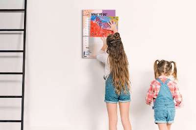 Memobord van glas met print inclusief neodymium magneten Agenda met ruimte voor foto's