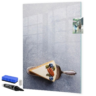 Decoratief glazen wandbord beschrijfbaar en magnetisch Creatief prikbord voor notities en foto's