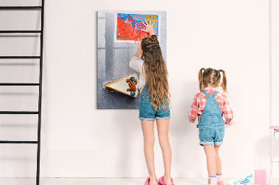 Decoratief glazen wandbord beschrijfbaar en magnetisch Creatief prikbord voor notities en foto's