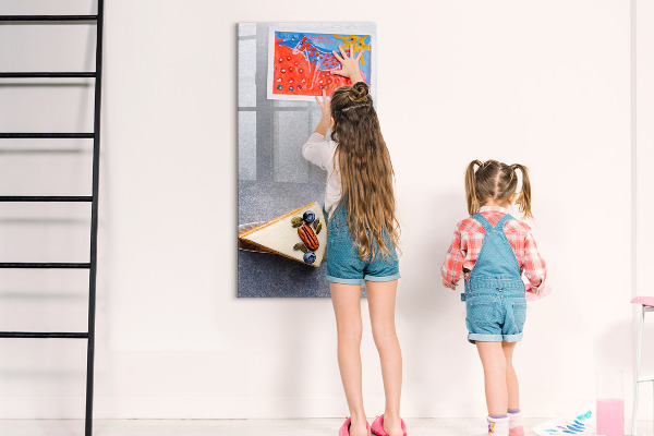 Decoratief glazen wandbord beschrijfbaar en magnetisch Creatief prikbord voor notities en foto's