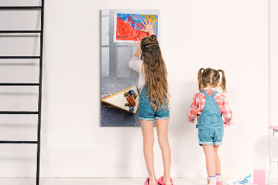 Decoratief glazen wandbord beschrijfbaar en magnetisch Creatief prikbord voor notities en foto's