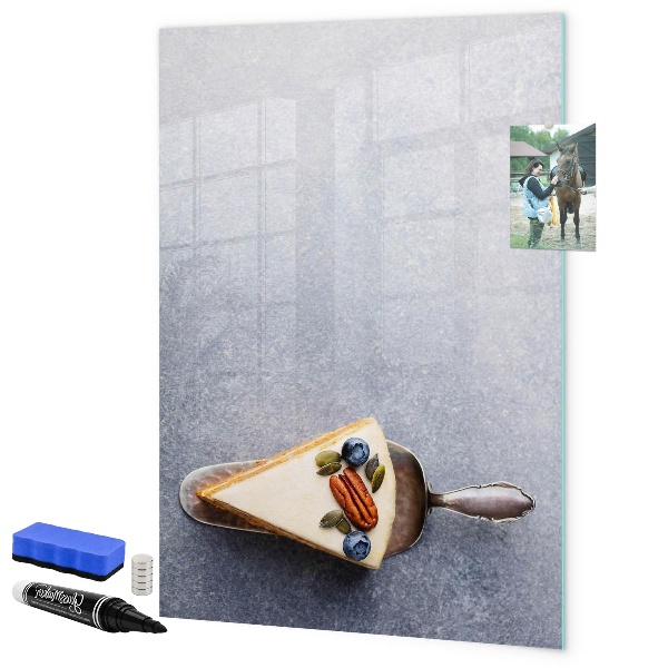 Decoratief glazen wandbord beschrijfbaar en magnetisch Creatief prikbord voor notities en foto's