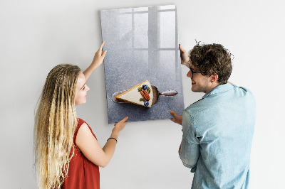Decoratief glazen wandbord beschrijfbaar en magnetisch Creatief prikbord voor notities en foto's