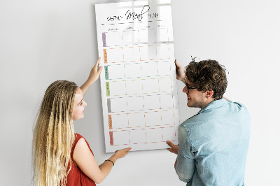 Decoratief glazen wandbord beschrijfbaar en magnetisch Maaltijdplanner voor de hele week