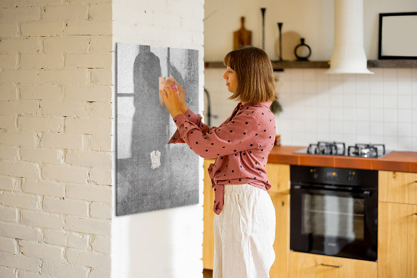 Memobord van glas met print inclusief neodymium magneten Modern prikbord voor notities en foto's