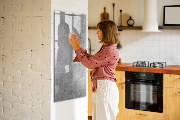 Memobord van glas met print inclusief neodymium magneten Modern prikbord voor notities en foto's