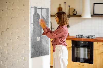 Memobord van glas met print inclusief neodymium magneten Modern prikbord voor notities en foto's