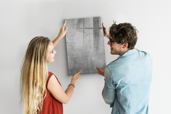 Memobord van glas met print inclusief neodymium magneten Modern prikbord voor notities en foto's