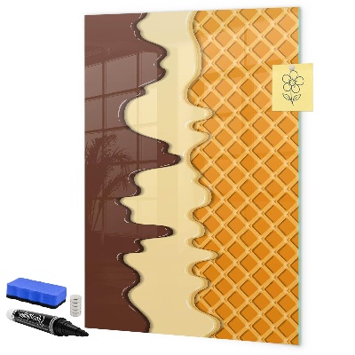 Memobord van glas met print inclusief neodymium magneten Een leuk prikbord voor foto's en notities.
