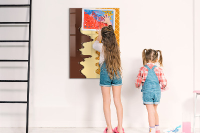 Memobord van glas met print inclusief neodymium magneten Een leuk prikbord voor foto's en notities.