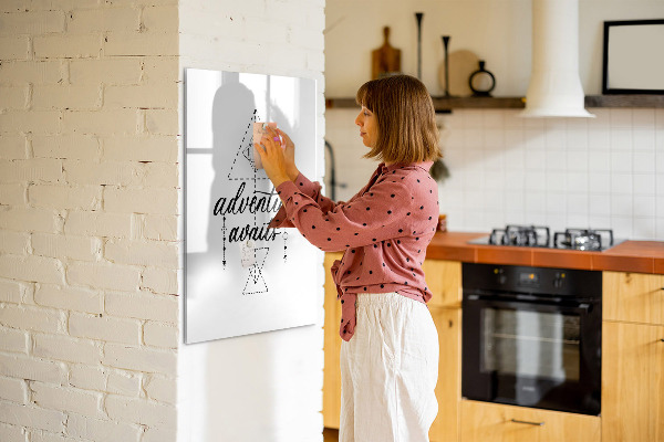 Memobord van glas met print inclusief neodymium magneten Een creatieve ruimte voor herinneringen en avonturen.