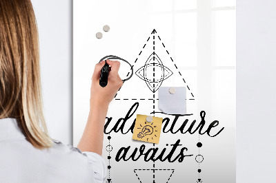 Memobord van glas met print inclusief neodymium magneten Een creatieve ruimte voor herinneringen en avonturen.