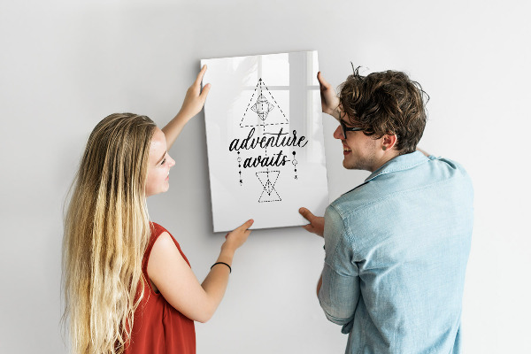 Memobord van glas met print inclusief neodymium magneten Een creatieve ruimte voor herinneringen en avonturen.