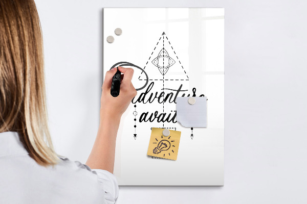 Memobord van glas met print inclusief neodymium magneten Een creatieve ruimte voor herinneringen en avonturen.