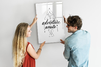 Memobord van glas met print inclusief neodymium magneten Een creatieve ruimte voor herinneringen en avonturen.