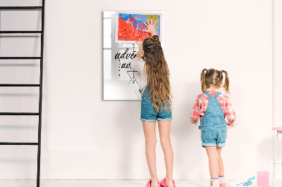 Memobord van glas met print inclusief neodymium magneten Een creatieve ruimte voor herinneringen en avonturen.