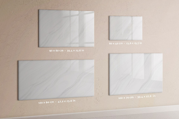 Memobord van glas met print inclusief neodymium magneten Een prikbord voor het presenteren van herinneringen en foto's