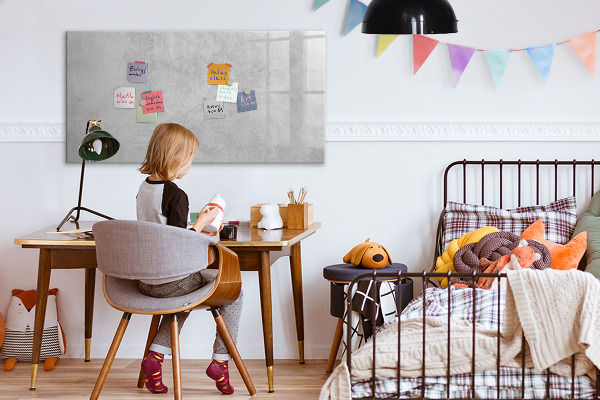 Decoratief glazen wandbord beschrijfbaar en magnetisch Notitie- en fotobord