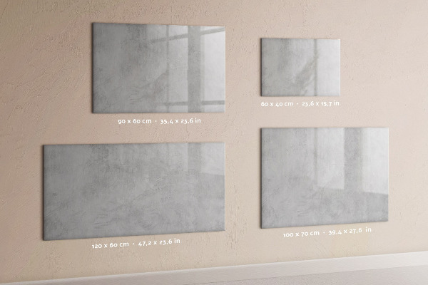 Decoratief glazen wandbord beschrijfbaar en magnetisch Notitie- en fotobord