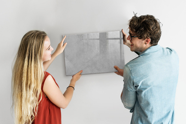 Decoratief glazen wandbord beschrijfbaar en magnetisch Notitie- en fotobord