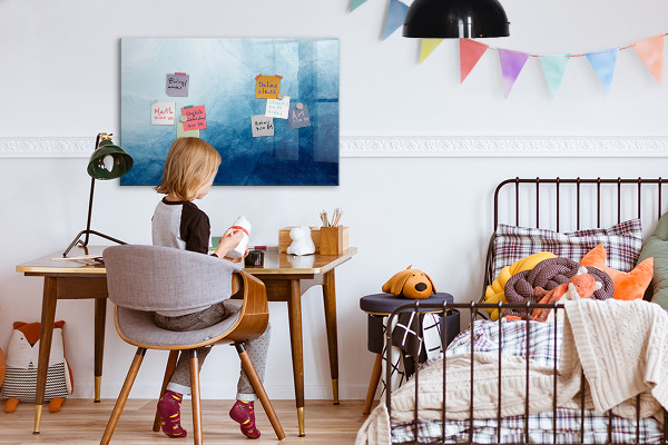 Decoratief glazen wandbord beschrijfbaar en magnetisch Een plek voor creatieve herinneringen en notities